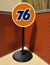 Union 76 Gas & Oil Advertising Sign - Orange Blue White Black picture