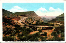 Postcard Pass Thru Guadalupe Mts. El Paso Carlsbad Cavern Highway picture
