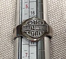 Vintage Sterling Silver 925 Harley Davidson Motorcycle Ring Split Resized 6 READ picture