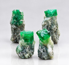 33GM | Natural Emerald Crystal in Matrix Specimen Set of 4 | Swat, Pakistan. picture