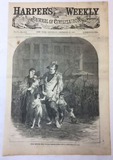 1861 magazine engraving~ UNION REFUGEES FROM WESTERN MISSOURI picture