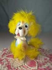 RARE MCM Kitsch Dog Figurine with Yellow Fur Anthropomorphic Kitschy Japan picture