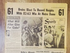 1973 Jan 28: LA Herald Bill Walton UCLA Win 61 Straight Games College Basketball picture