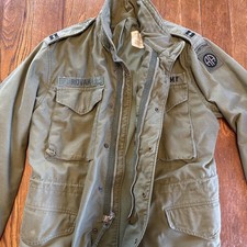 Vtg 60s US Army M-65 Field Coat Jacket w/ 82nd Airborne Patch And Captain Bars picture
