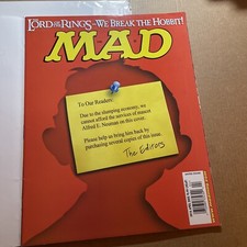 Mad Magazine #416 April 2002 We Break the Hobbitt VG w/mailer Shipping included picture