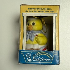 Vintage JASCO Lil Windchimer EASTER Duck BELL Sailer FIGURINE Swinging Feet picture