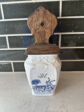 ATQ French Delft Blue and White Salt (Sel) Cellar Box picture