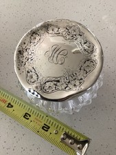 Antique Cut Crystal Dresser Jar with Sterling Silver Lid- Monogrammed picture