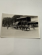 Vintage Real Photo Postcard Old West Ox Team Mulvane Newspaper Kansas Storefront picture