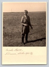 Vintage WWII Photo 1942 Italian Soldier Nebbiuno Casale Nuova Military Uniform picture