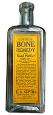 Antique Guptill’s Bone Remedy San Francisco California CA Bottle Original Labels picture