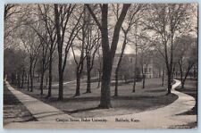 Baldwin Kansas Postcard Campus Scene Baker University Road 1917 Vintage Antique picture