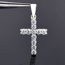 Gorgeous 2.75 Ct Certified 4mm Diamond Cross Pendant, Unisex Gift. VIDEO picture