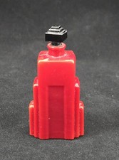 1928 Art Deco Duska Langlois Red Glass Skyscraper Perfume Bottle 2 5/8