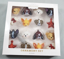 Wondershop Target Mini Dog Puppy Heads Ornaments Set of 16 Glitter Star Bone picture