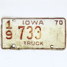 1970 United States Iowa Chickasaw County Truck License Plate 19 733 picture