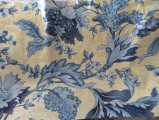 Pair Vintage English Floral on French Country Yellow Drapes Schumacher Style picture