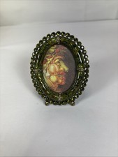Vintage RARE Jay Strongwater Small Oval Frame Enamel Green Swarovski Crystals picture