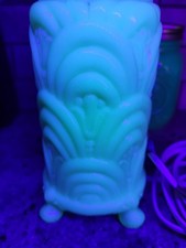Uranium glass Lamp Aladdin Alacite Glass Boudoir Lamp Art Deco Vintage     picture