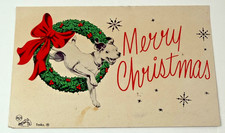 1950's Little Nipper RCA CHILDREN'S RECORDS Fan Club Dog CHRISTMAS POSTCARD card picture