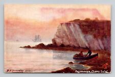 Postcard Freshwater Cliffs Isle of Wight a/s Richardson, Tuck Oilette Antique N4 picture