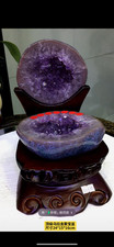 6.6LB TOP Natural Uruguay Amethyst geode quartz crystal cornucopia+stand picture