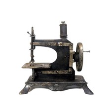 Antique German Hand Crank Mini Toy Sewing Machine Cast Iron, 7 Inch picture