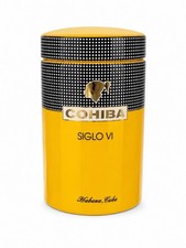 Ceramic Humidor Cigar Jar, Yellow and Black picture