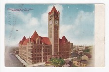 Court House And City Hall Minneapolis Minnesota Clock Tower DB Postcard  picture