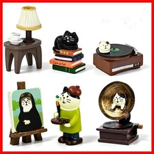 Set of 6 Resin Cat Figurines - Vintage Inspired Desk Decor for All Occasions picture
