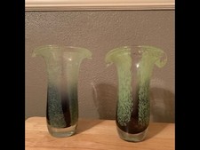 Teleflora Gift Hand Blown Art Glass Flower Floral Vase 8