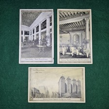 Lot of 3 Vintage 1929 Hotel Pennsylvania New York City Postcards Statler Posted picture