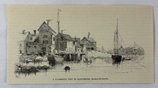 1886 magazine engraving ~ WATERSIDE VIEW IN GLOUCESTER, Massachusetts picture
