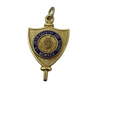 VTG Jostens La Jolla Country Day School Charm Gold Blue Enamel picture