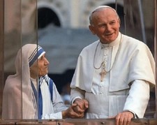 Saint MOTHER TERESA & Catholic Pope John Paul II Poster Photo 16x24 picture
