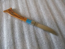 NOS LUTES CUSTOM KNIFE 1990 SCRIMSHAW DESIGN by GAYLE S MCGRATH+FILE WORK HANDLE picture