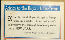 WWI Patriotic Humor Postcard Advice to the Boys Soldiersat the Front ..P49 picture