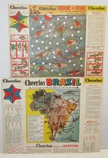 2 1950's Cheerios Games Box Backs: Brazil & Hook the Fish picture