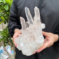 4.1lb Natural Clear White Quartz Crystal Cluster Rough Healing Specimen picture