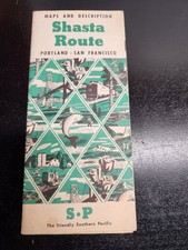 1947 Southern Pacific Shasta Route Train Map Brochure Portland San Francisco picture