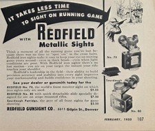 1955 Print Ad Redfield Metallic Gun Sights Hunter Sights Deer Denver,Colorado picture
