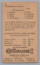 Vintage Oilzum Motor Oil Advertising Postal Card Daleys Garage Worcester MA UX27 picture