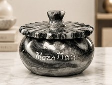 Vintage Mexican Hand Carved Marble Trinket Box Souvenir - Mazatlan 1.5x 2.5 In picture