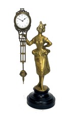 German Junghans Style Brass Barmaid Swinging Swinger Clock picture