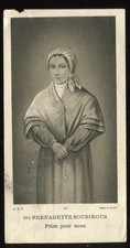 ANTIQUE  HOLY  CARD OF ST BERNADETTE SOUBIROUS picture