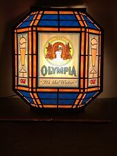 Olympia Beer Its The Water Wall Lantern Plastic Wall Sign USA 1986 Vintage Pabst picture