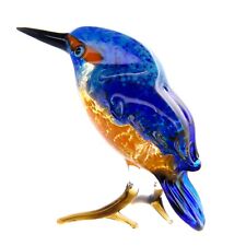 Kingfisher Bird Figurine Hand Blown Art Glass Murano Handmade 3*2*3 inch picture