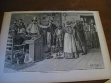 1892 Art Print ENGRAVING - A B FROST of BLACK CHICKEN THIEF Judge Jury picture