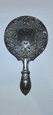 Antique mirror Victorian Silver Plated Vanity Hand Mirror 9.5