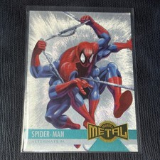 1995 FLEER MARVEL METAL SILVER FLASHERS # 134 SPIDER-MAN GEM MINT picture